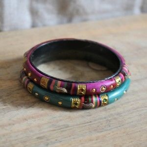 Blue Nile Enamel Rhinestone Bangles